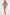 Woman wearing a bronze sequin dress on a white background