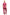 Model wearing a fuchsia satin polka dot pyjama set featuring a short-sleeve button-up top and matching full-length pants, showcasing a stylish and comfortable loungewear option.