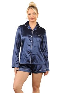 Luxury Satin Pyjama Set – Silky Soft, Long sleeve Nightwear - Elaina Fashion