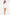 Woman wearing a white dress on a white background