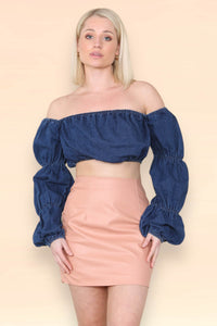 Off-the-shoulder-long-sleeve-crop-top