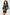 Black blazer mini dress with double buckle waist belt