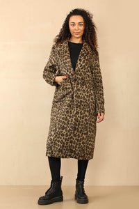 Leopard Print Longline Coat - Bold Streetwear Style - Elaina Fashion