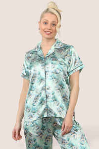 Satin Floral Pyjama Set – Luxury Comfort for a Dreamy Night’s Sleep - Elaina Fashion