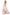 Women's Peach Pink Floral Print V Neck A-Line Maxi Dress, Elegant Casual Swing Frock Summer Wrap Elasticated Waist Sundress Beach Party Club Outing
