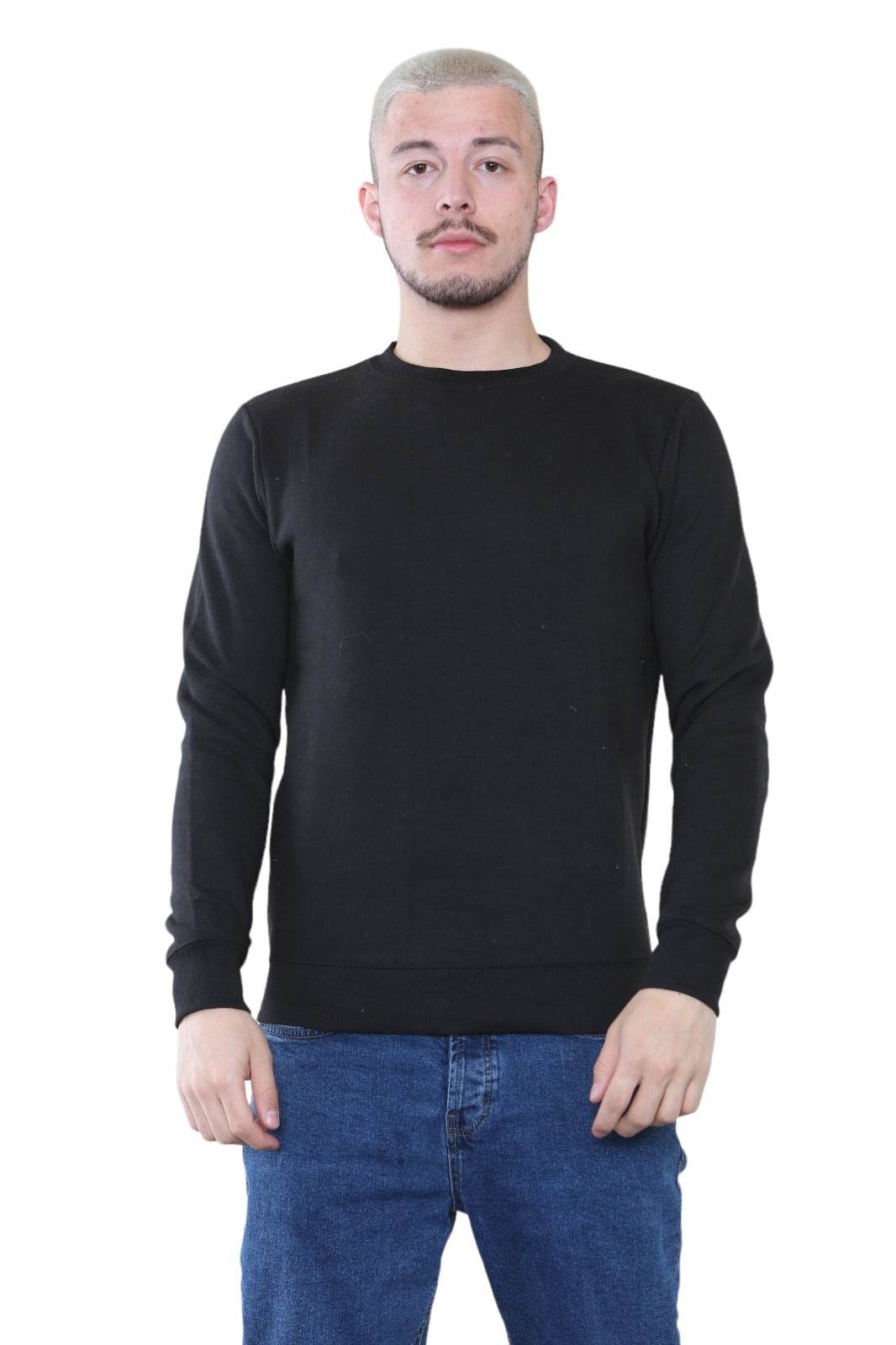 Men's Classic Black Sweatshirt - Casual Comfort and Stylish Fit - Elaina Fashion