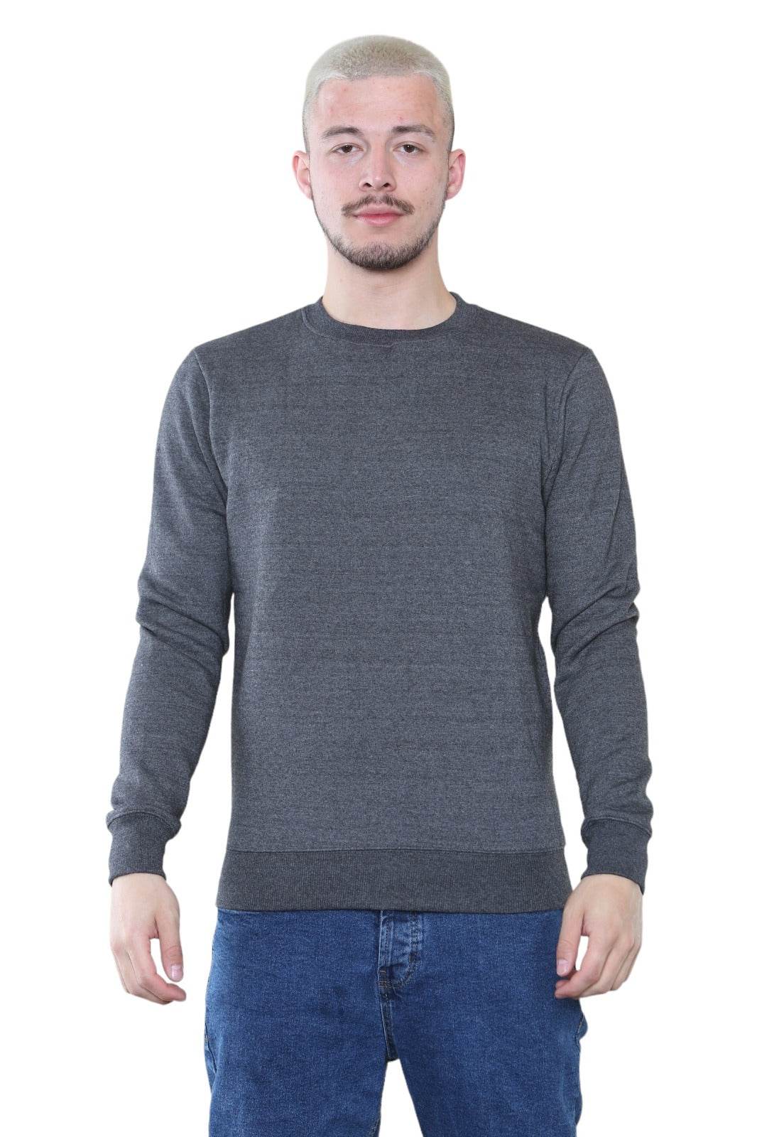 Men's Classic Grey Sweatshirt - Casual Comfort and Stylish Fit - Elaina Fashion