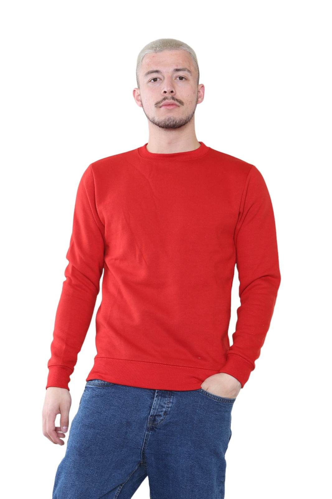 Men's Classic Red Sweatshirt - Casual Comfort and Stylish Fit - Elaina Fashion